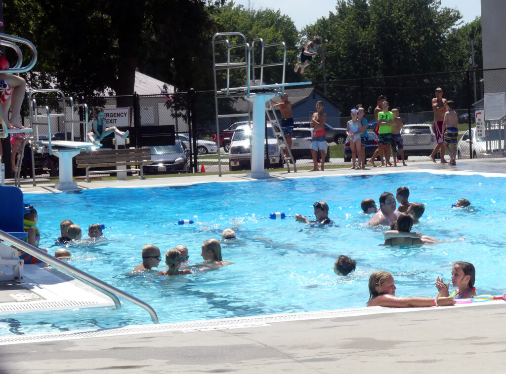 Cornhole Free Swimming at Sanborn Aquatic Center courtesy of Prins Insurance, Inc.